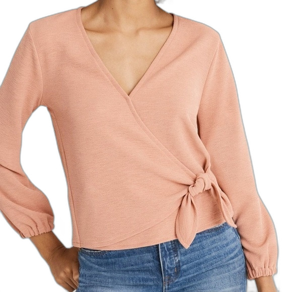 Madewell Women's Texture & Thread Crepe Wrap Blouse XS - Picture 1 of 7